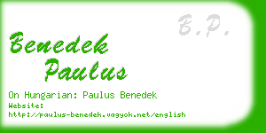 benedek paulus business card